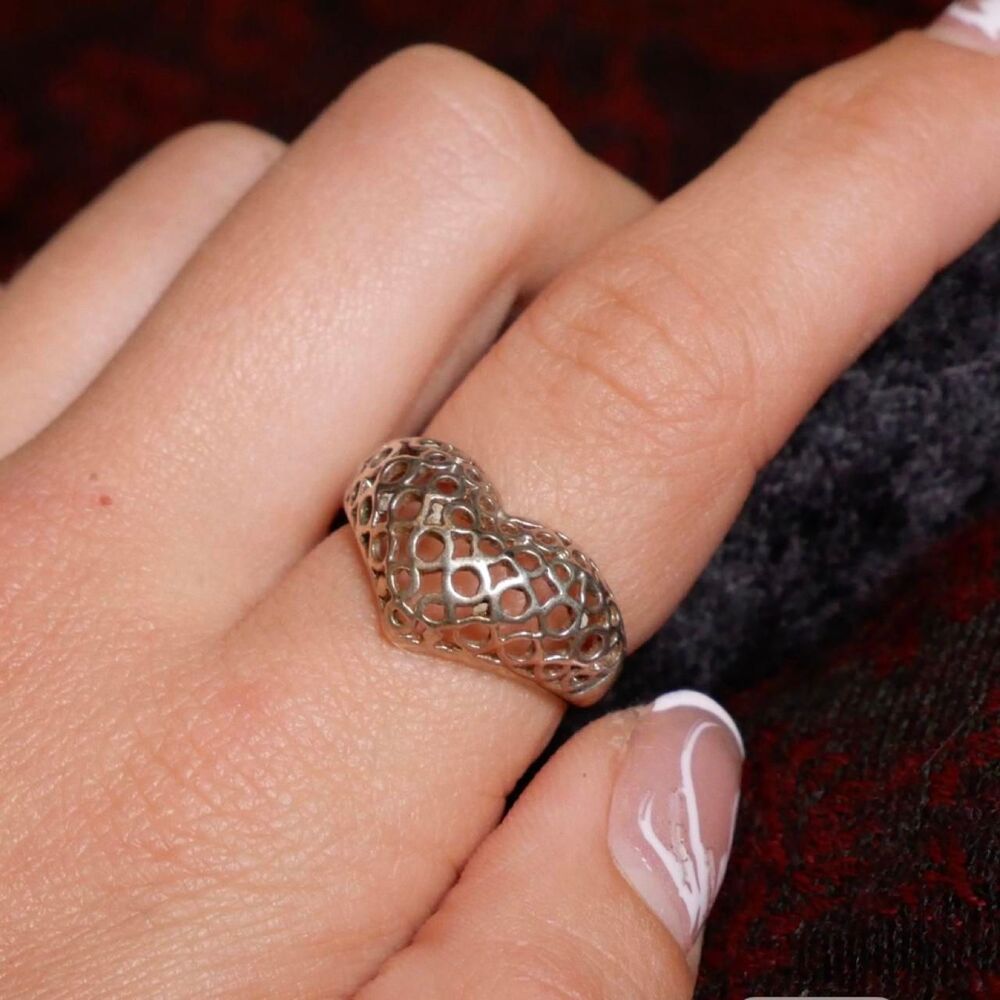 Sterling Silver Filigree Heart Ring